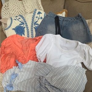 Stylish Clothing Bundle with Denim Shorts